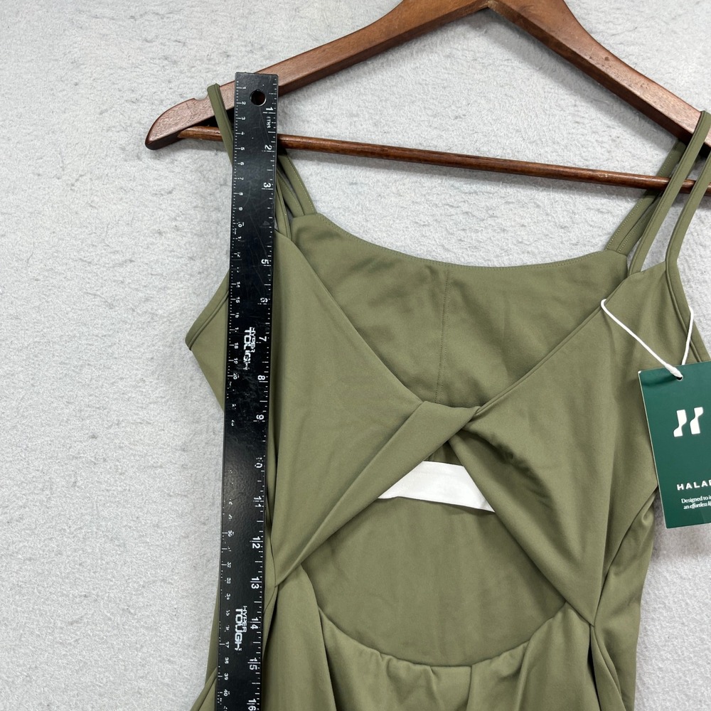 Halara Athletic Dress Womens S Olive Green Cloudful Stretch A-Line Tennis Mini - Picture 8 of 12